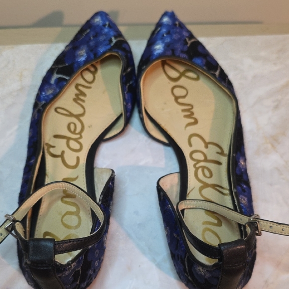 Beautiful Sam Edelman Black and Blue Flats Womens Size 8.5 Balletcore - Picture 1 of 11